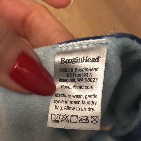 Booginhead Baby Lovey Elephant Blue Teether Security Blanket Knotted Corners - Picture 6 of 7